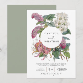 Invitación Vintage Watercolor Floral Art Boda
