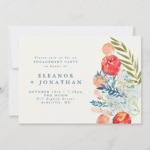 Invitación Vintage Watercolor Floral Garden Engagement Party