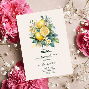 Invitación Vintage Watercolor Summer Citrus Boda