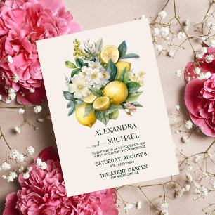 Invitación Vintage Watercolor Summer Citrus Boda