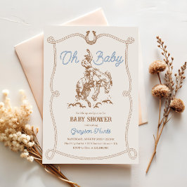 Invitación Vintage Western Cowboy Baby Shower