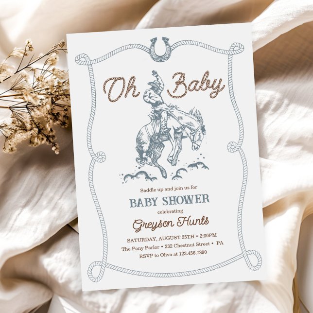Invitación Vintage Western Cowboy Baby Shower (Subido por el creador)