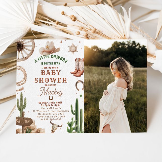 Invitación Vintage Western Cowboy Baby shower Invitation  (Subido por el creador)