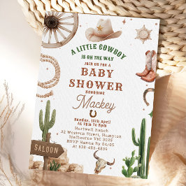 Invitación Vintage Western Cowboy Baby shower Invitation