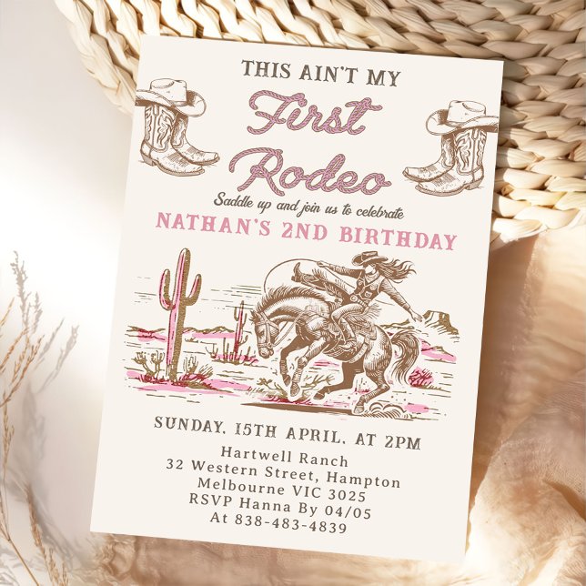 Invitación Vintage Western Cowboy Birthday Invitation  (Subido por el creador)