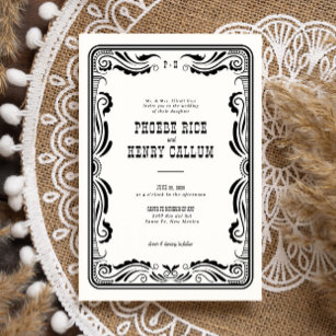 Invitación Vintage Western Cowboy Rustic Country Wedding