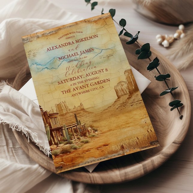 Invitación Vintage Western Cowboy Rustic Country Wedding (Subido por el creador)