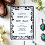 Invitación Vintage Western Cowboy Rustic Country Wedding<br><div class="desc">Invitación de bodas rústicas de vintage Western Cowboy</div>