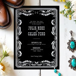 Invitación Vintage Western Cowboy Rustic Country Wedding<br><div class="desc">Invitación de bodas rústicas de vintage Western Cowboy</div>