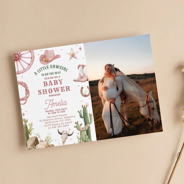 Invitación Vintage Western Cowgirl Baby shower Invitation  (Subido por el creador)