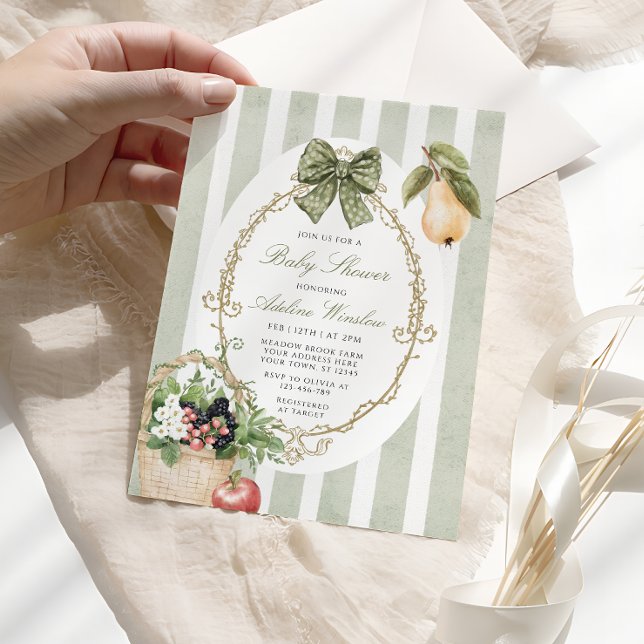 Invitación Vintage Whimsical Sage Baby Shower (Subido por el creador)