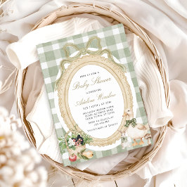 Invitación Vintage Whimsical Sage Baby Shower