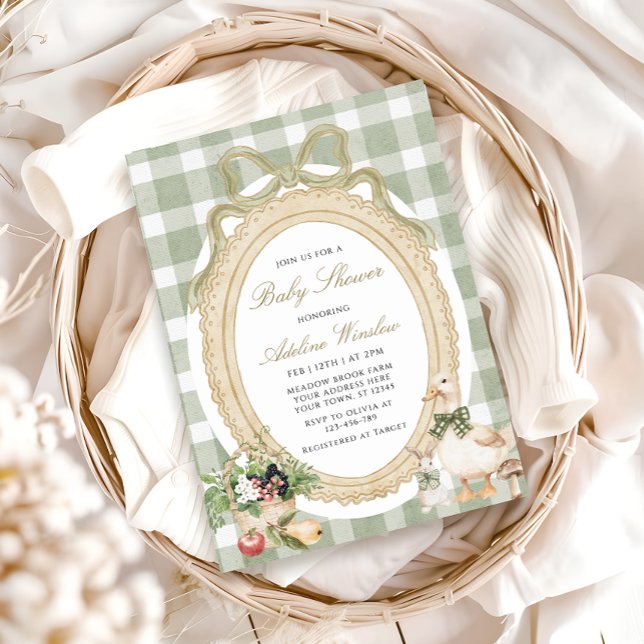 Invitación Vintage Whimsical Sage Baby Shower (Subido por el creador)