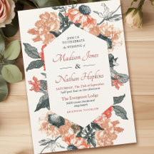 Vintage Whimsical Watercolor Floral Boda