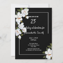 Invitación Vintage White Rose Birday