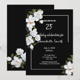 Invitación Vintage White Rose Birday