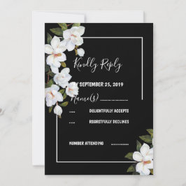 Invitación Vintage White Rose RSVP