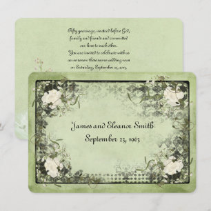 Invitación Vintage White Roses Vow Renovación