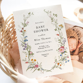 Invitación Vintage Wildflower Garden Baby Shower