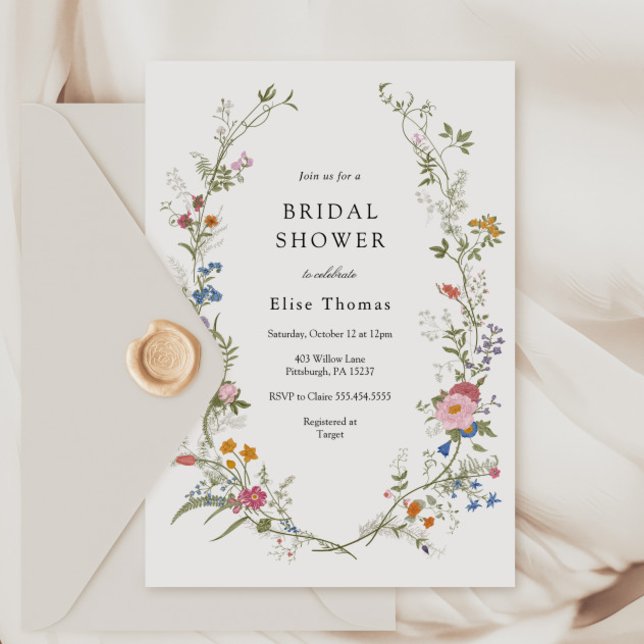 Invitación Vintage Wildflower Garden Bridal Shower (Subido por el creador)