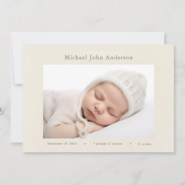 Invitación Vintage Wildflower Photo Birth Announcement