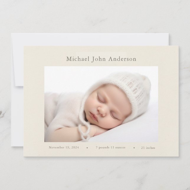 Invitación Vintage Wildflower Photo Birth Announcement (Anverso)