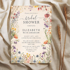 Invitación Vintage Wildflowers Garden Bridal Shower