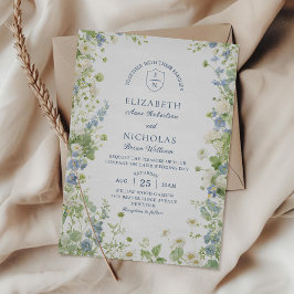 Invitación Vintage Wildflowers Garden Wedding Invitation