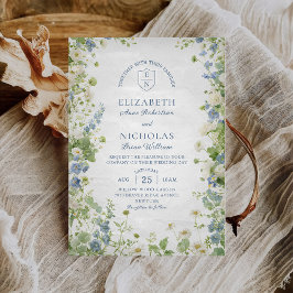 Invitación Vintage Wildflowers Garden Wedding Invitation