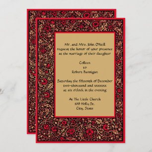 Invitación Vintage William Morris Kelmscott Boda Floral