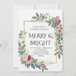 Invitación Vintage Winter Botanical Christmas Elegance