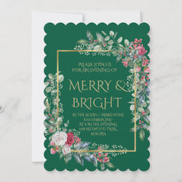 Invitación Vintage Winter Botanical Christmas Elegance