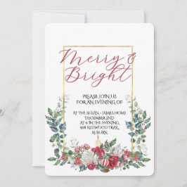 Invitación Vintage Winter Botanical Christmas Elegance