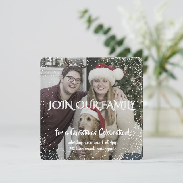 Invitación Vintage Winter Christmas Elegance Personalized  (Anverso de pie)