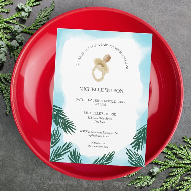 Invitación Vintage Winter Christmas Tree Baby Shower (Subido por el creador)