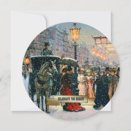 Invitación Vintage Winter Parisian Scene Holiday Party