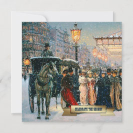Invitación Vintage Winter Parisian Scene Holiday Party