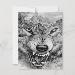 Invitación Vintage Wolf Canvas   Idea de regalo única