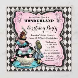 Invitación Vintage Wonderland Birthday Party