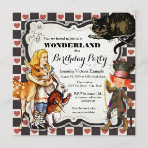 Invitación Vintage Wonderland Birthday Party