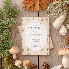Invitación Vintage Woodland Baby Animals Baby Shower