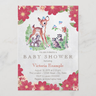 Invitación Vintage Woodland Baby Shower