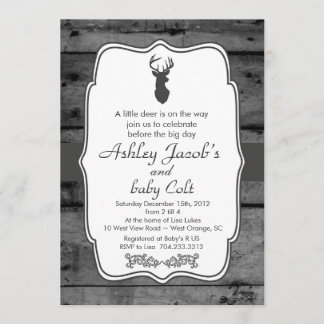 Invitación Vintage Woodland Bambi Baby Deer Baby Shower