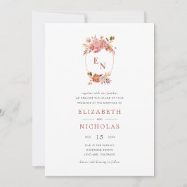 Invitación Vintage Wreath Watercolor Floral Boda