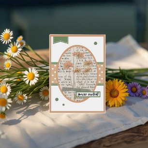 Invitación Vintage Yarrow Details on the back Birthday