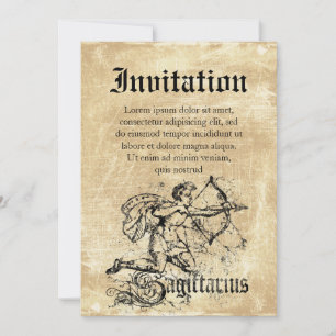 Invitación Vintage Zodiac Sagittarius