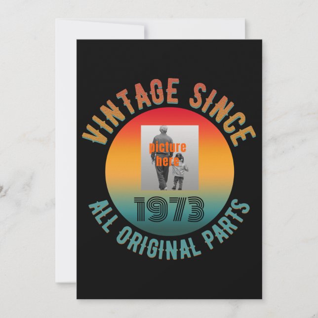 Invitación VINTAJE DE CUMPLEAÑOS DE personalizado DESDE TODAS (Anverso)