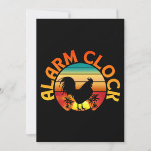INVITACIÓN VINTAJE DE RELOJ DE ALARMA MORNING ROOSTER POLLO