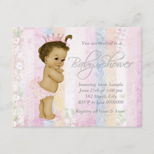 Invitación Vintel Pastel Arcoiris Baby Shower