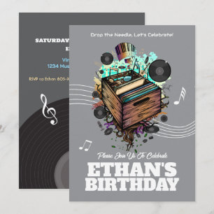 Invitación Vinyl Groove Birthday Party